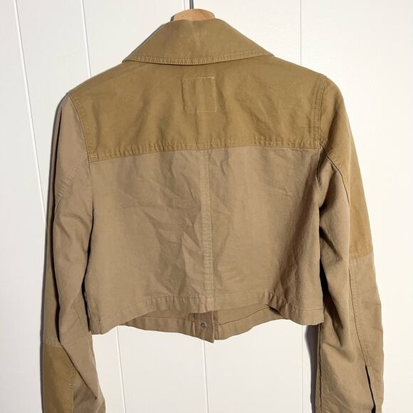 Avec Les Filles cropped tan jacket military neutral utilitarian cargo spring - Picture 5 of 7